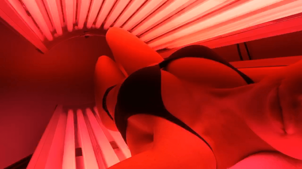 A person lying in a collagen bed 